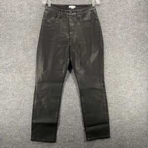 Good American Waxed Jeans Womens 10/30 Black Straight